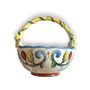 Fitz‎ and Floyd Ricamo motif ceramic basket replacement dinnerware collectors